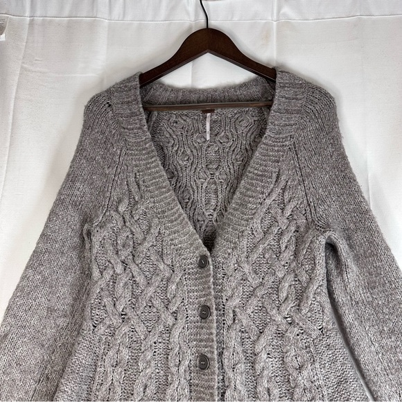 Free People Gray Cable Knit Cardigan - Picture 6 of 16